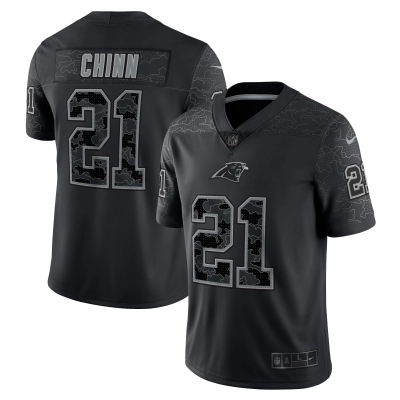 Men's Carolina Panthers Jeremy Chinn Black RFLCTV Limited Jersey 01