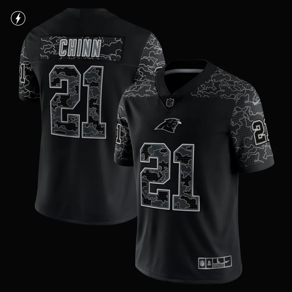 Men's Carolina Panthers Jeremy Chinn Black RFLCTV Limited Jersey