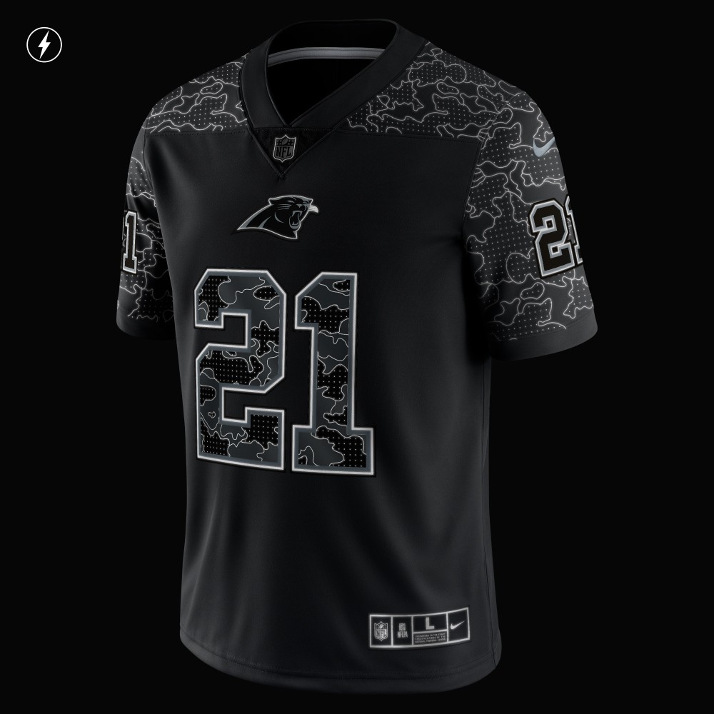 Men's Carolina Panthers Jeremy Chinn Black RFLCTV Limited Jersey