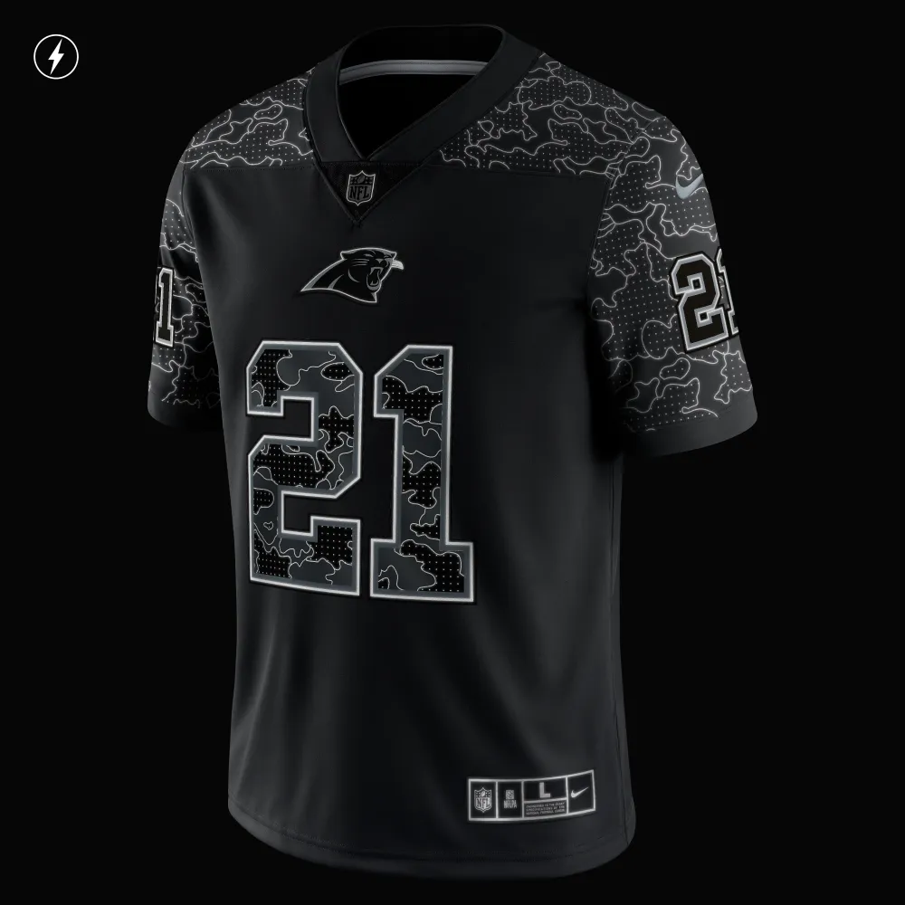 Men's Carolina Panthers Jeremy Chinn Black RFLCTV Limited Jersey