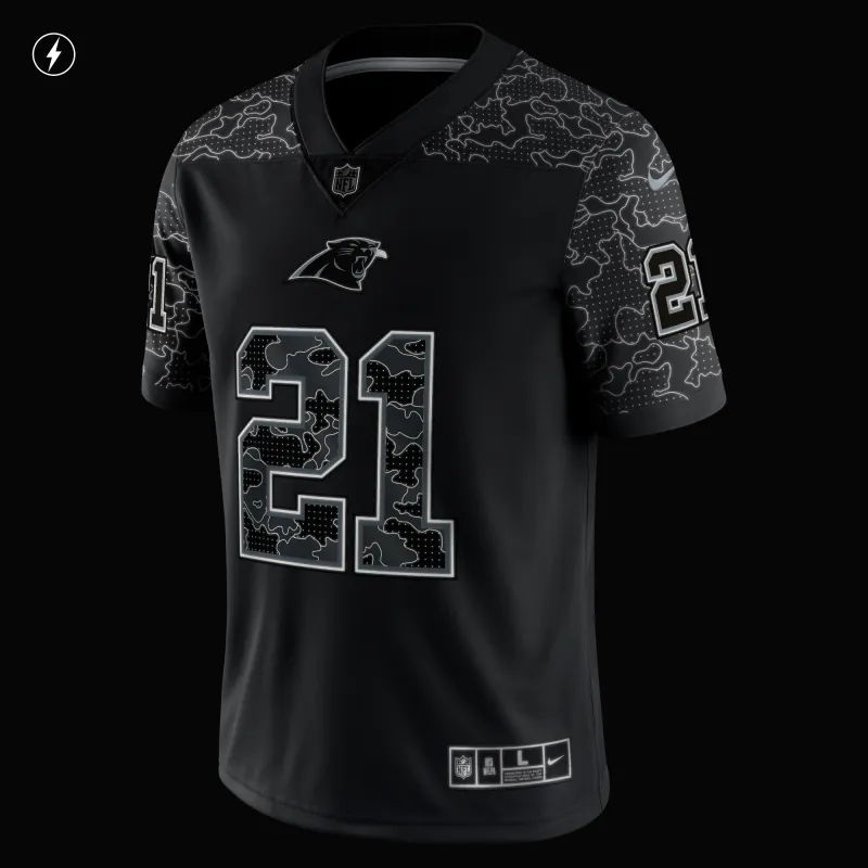 Men's Carolina Panthers Jeremy Chinn Black RFLCTV Limited Jersey