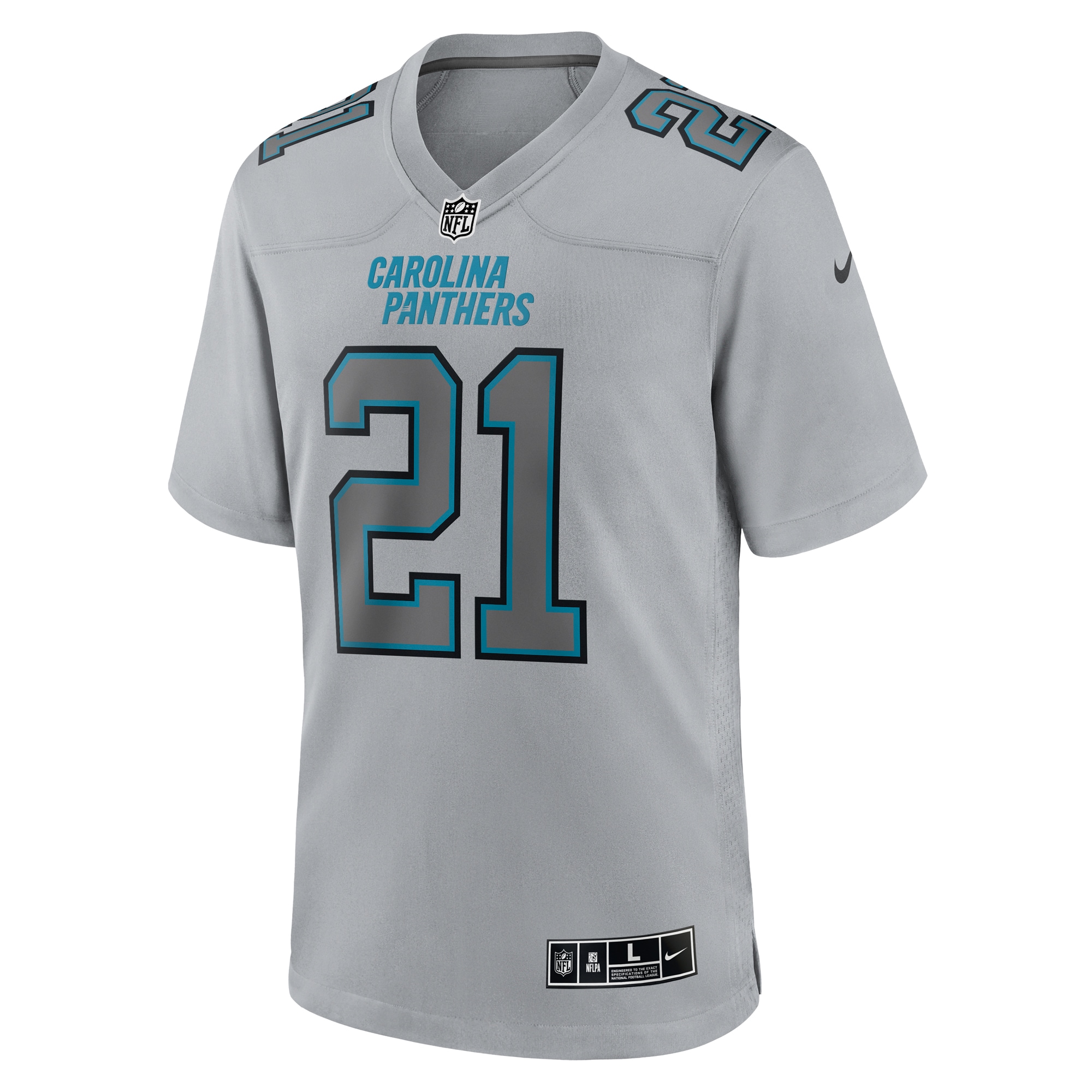 Men's Carolina Panthers Jeremy Chinn Gray Atmosphere Fashion Game Jersey