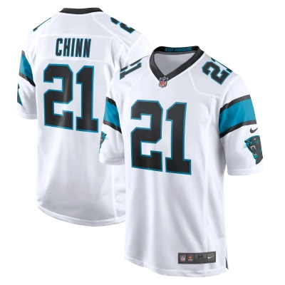 Men's Carolina Panthers Jeremy Chinn White Game Jersey 01