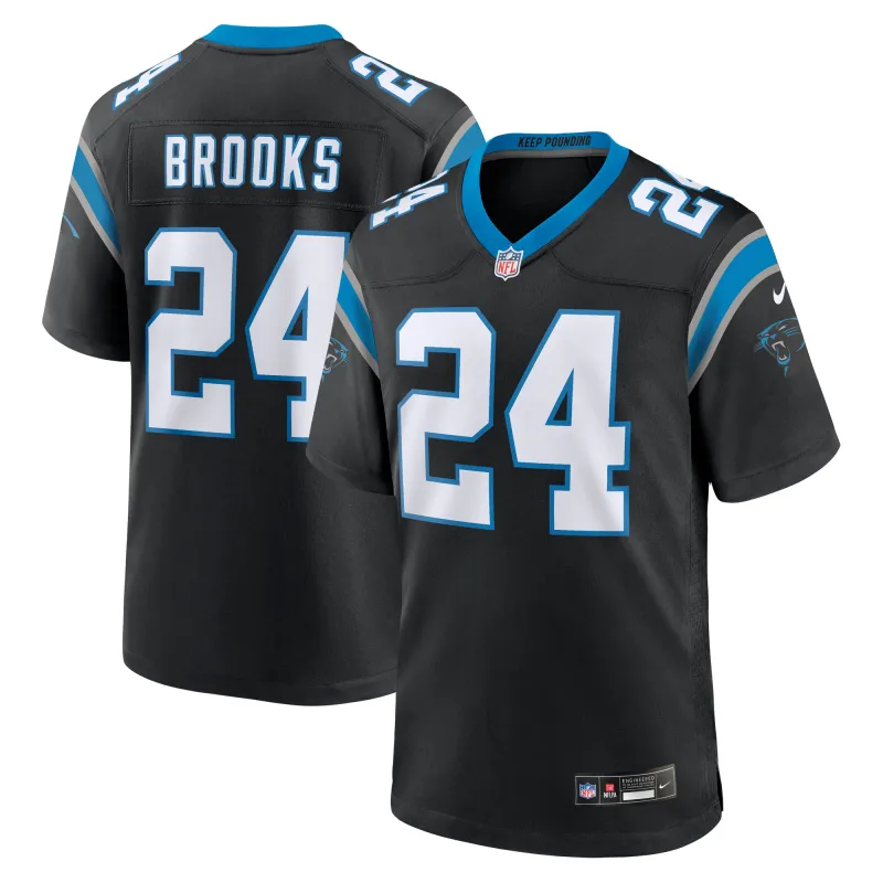 Men's Carolina Panthers Jonathon Brooks Black 2024 NFL Draft Game Jersey