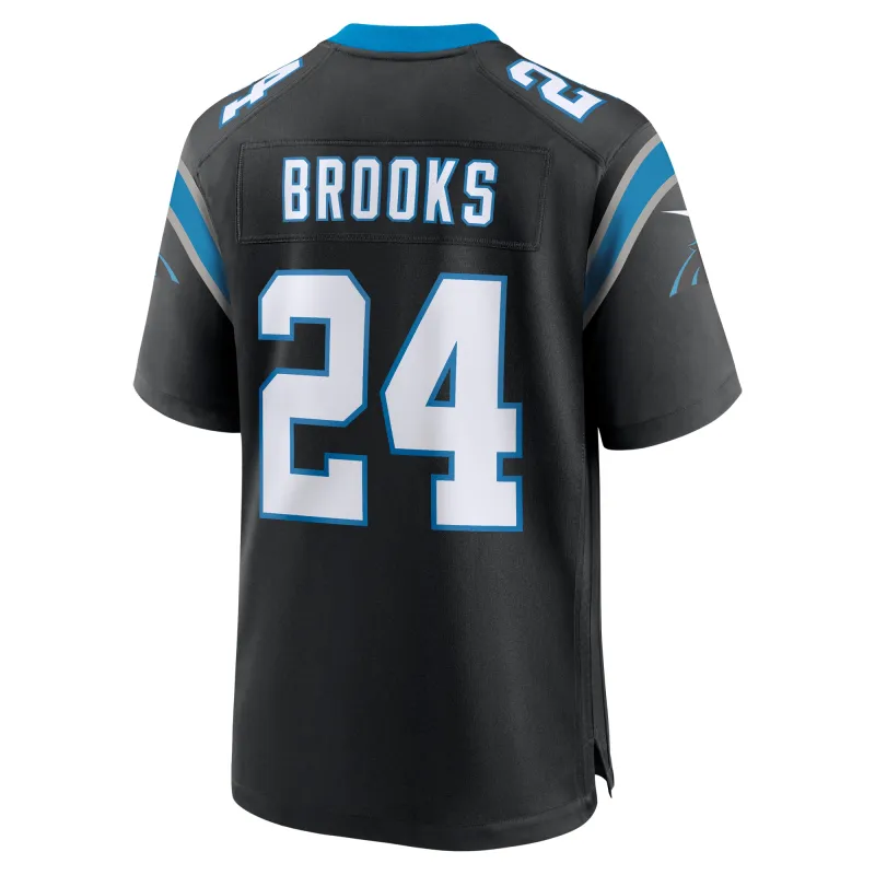 Men's Carolina Panthers Jonathon Brooks Black 2024 NFL Draft Game Jersey