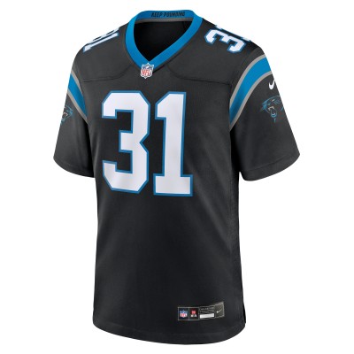 Men's Carolina Panthers Lamar Jackson Black Game Jersey 02