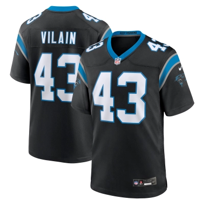 Men's Carolina Panthers Luiji Vilain Black Game Jersey 01