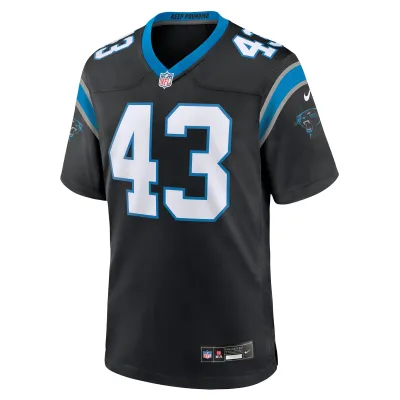 Men's Carolina Panthers Luiji Vilain Black Game Jersey 02