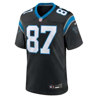 Men's Carolina Panthers Matt Landers Black Game Jersey 02