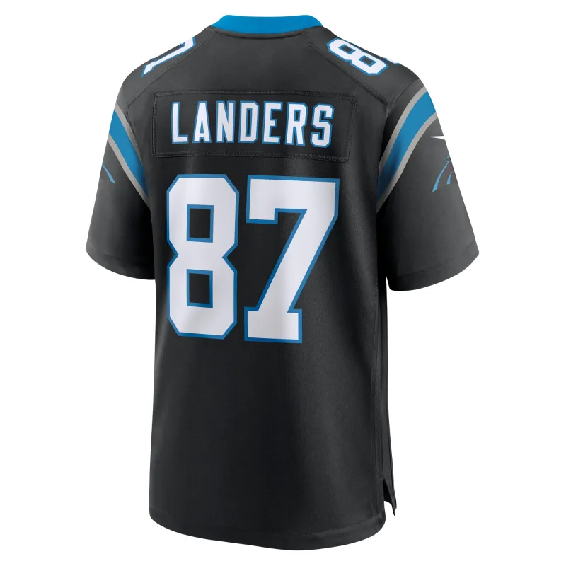 Men's Carolina Panthers Matt Landers Black Game Jersey