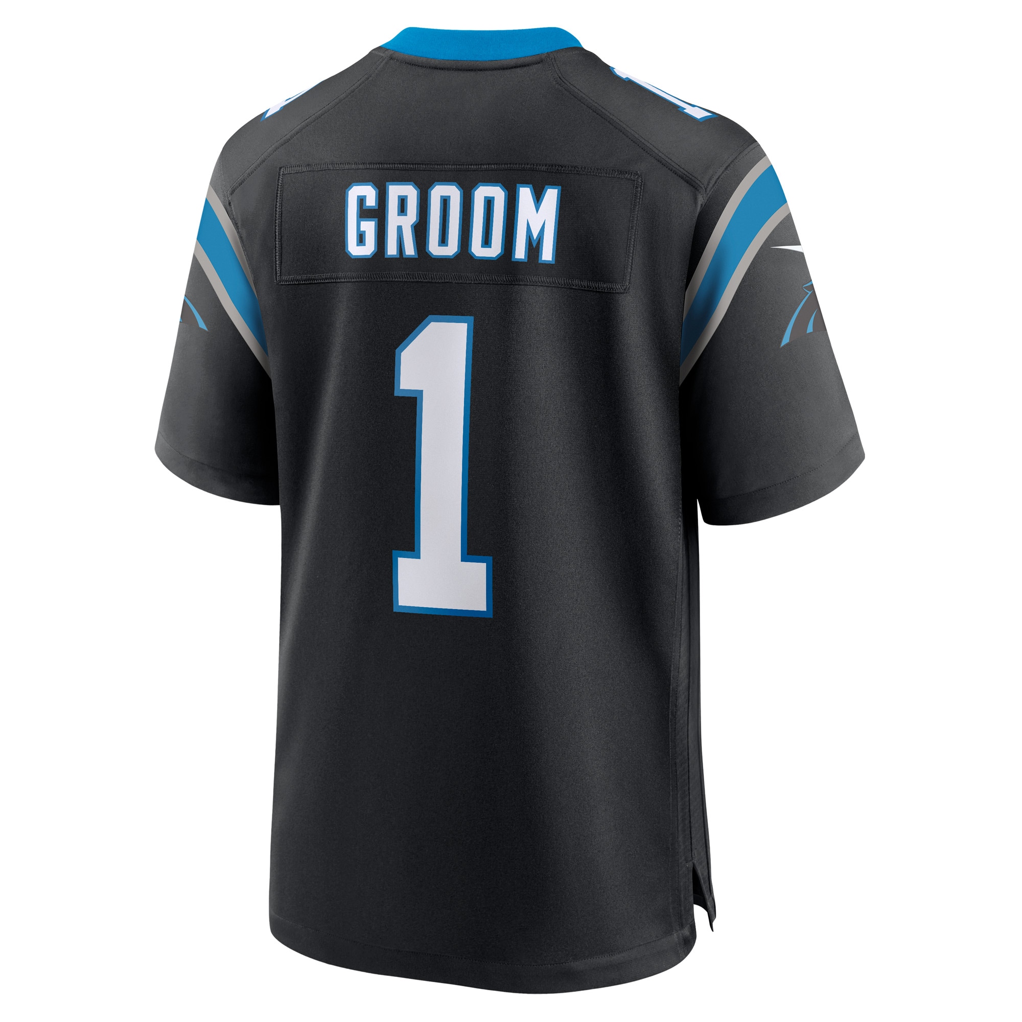 Men's Carolina Panthers Number 1 Groom Black Game Jersey