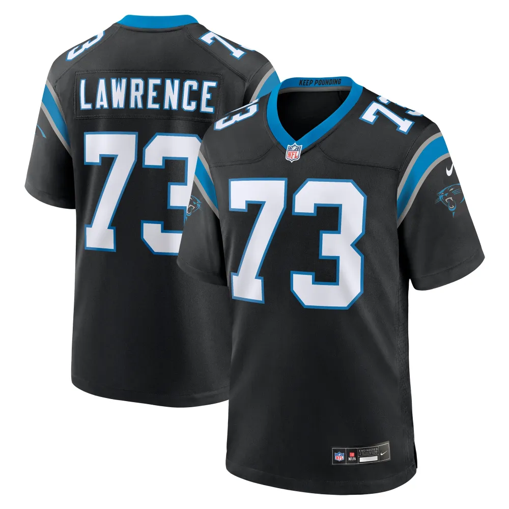 Men's Carolina Panthers Rashard Lawrence Black Game Jersey