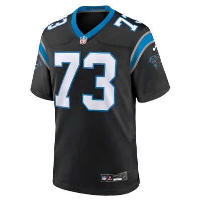 Men's Carolina Panthers Rashard Lawrence Black Game Jersey 02