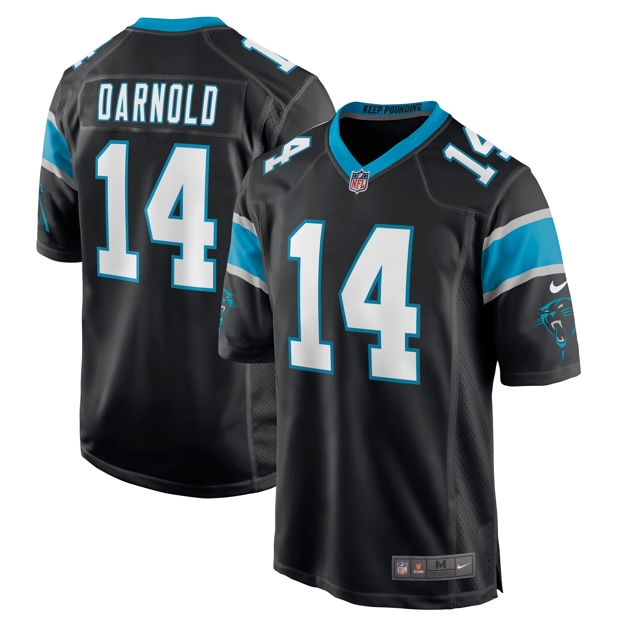 Men's Carolina Panthers Sam Darnold Black Game Player Jersey