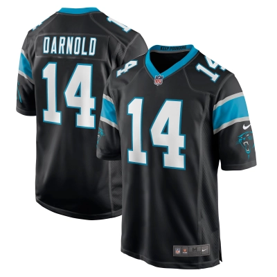 Men's Carolina Panthers Sam Darnold Black Game Player Jersey 01