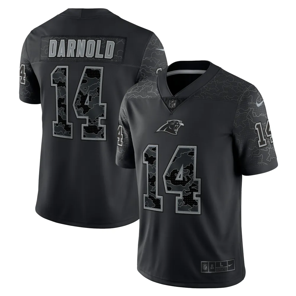 Men's Carolina Panthers Sam Darnold Black RFLCTV Limited Jersey