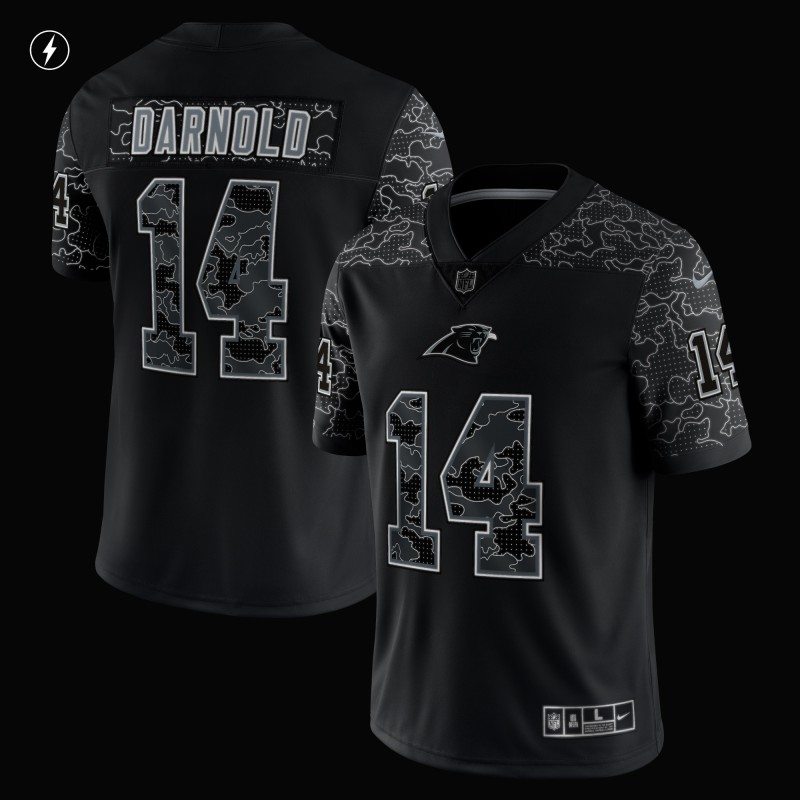 Men's Carolina Panthers Sam Darnold Black RFLCTV Limited Jersey