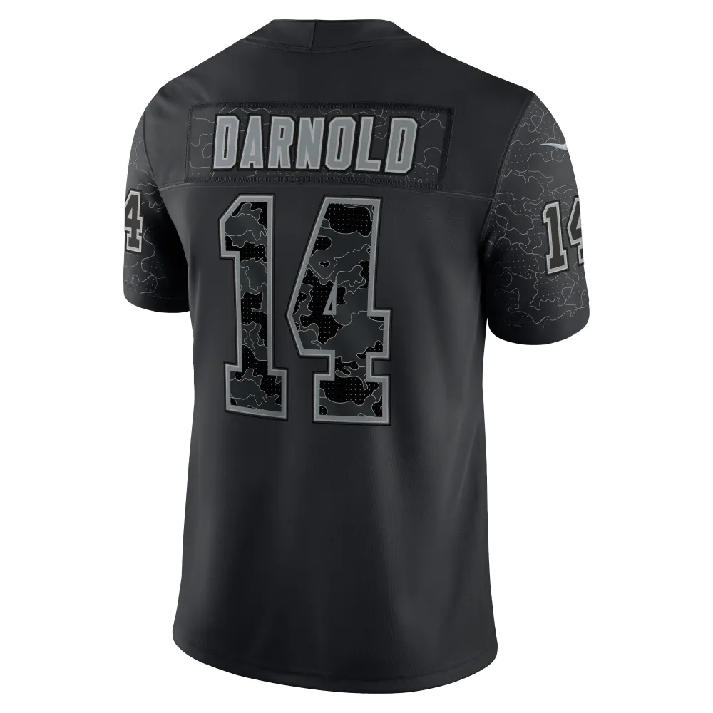 Men's Carolina Panthers Sam Darnold Black RFLCTV Limited Jersey