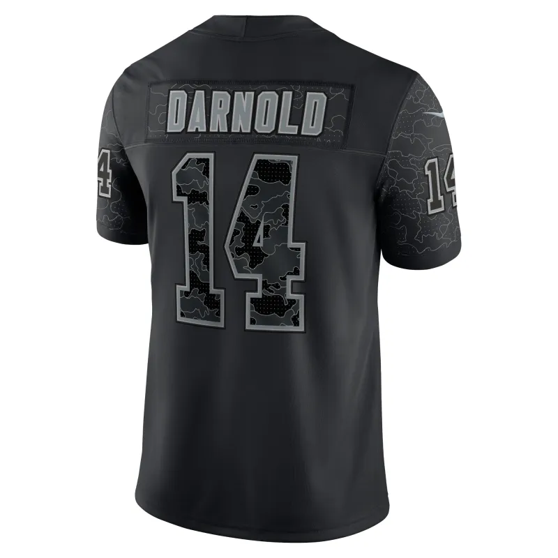 Men's Carolina Panthers Sam Darnold Black RFLCTV Limited Jersey