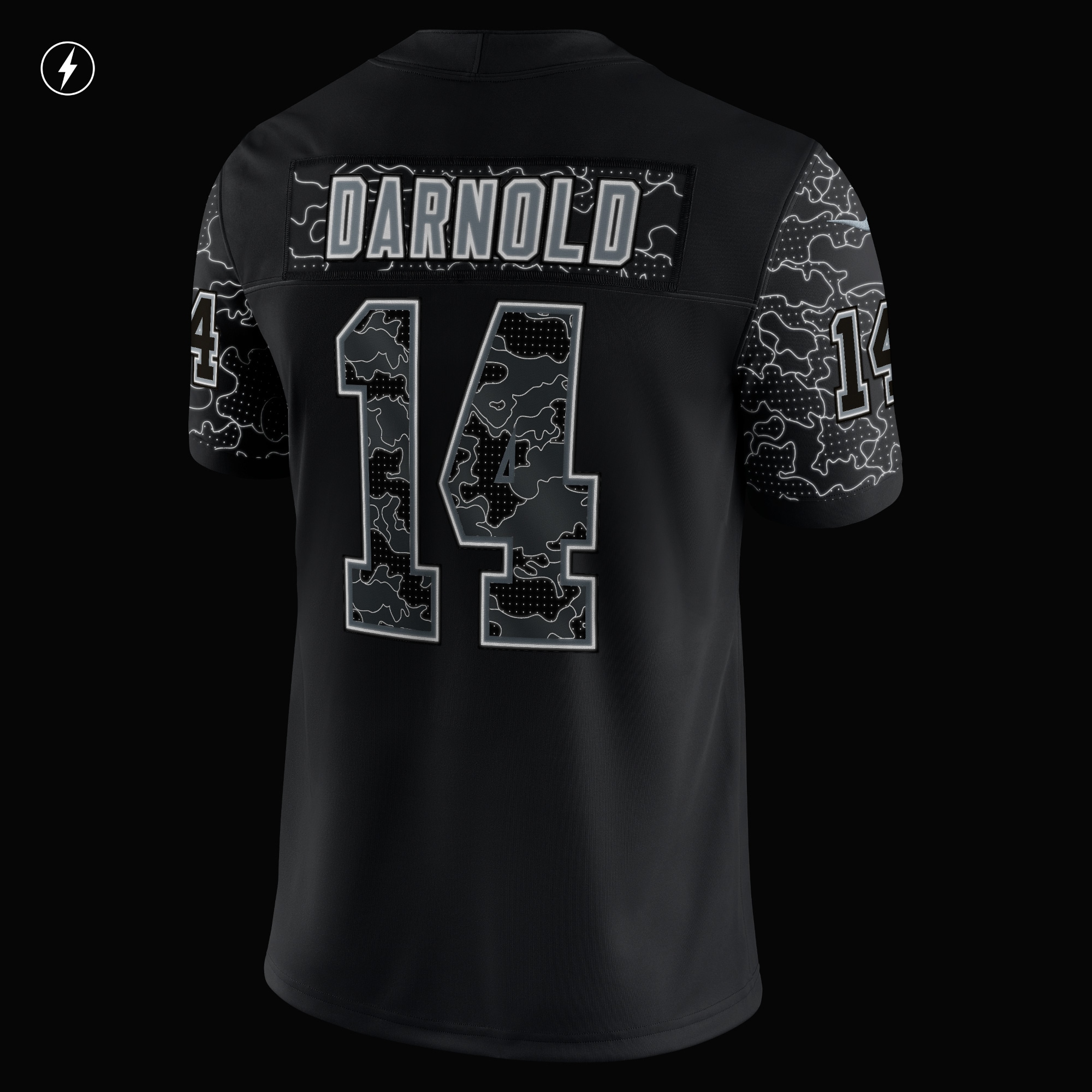 Men's Carolina Panthers Sam Darnold Black RFLCTV Limited Jersey