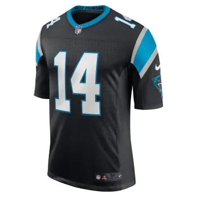 Men's Carolina Panthers Sam Darnold Black Vapor Limited Jersey 02