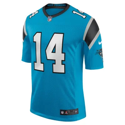 Men's Carolina Panthers Sam Darnold Blue Vapor Limited Jersey 02