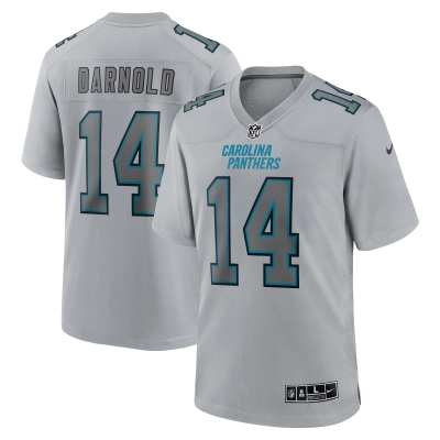 Men's Carolina Panthers Sam Darnold Gray Atmosphere Fashion Game Jersey 01