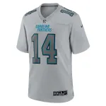 Men's Carolina Panthers Sam Darnold Gray Atmosphere Fashion Game Jersey