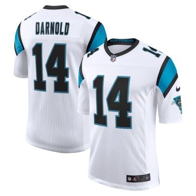 Men's Carolina Panthers Sam Darnold White Vapor Limited Jersey 01