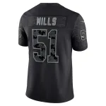 Men's Carolina Panthers Sam Mills Black Retired Player RFLCTV Limited Jersey