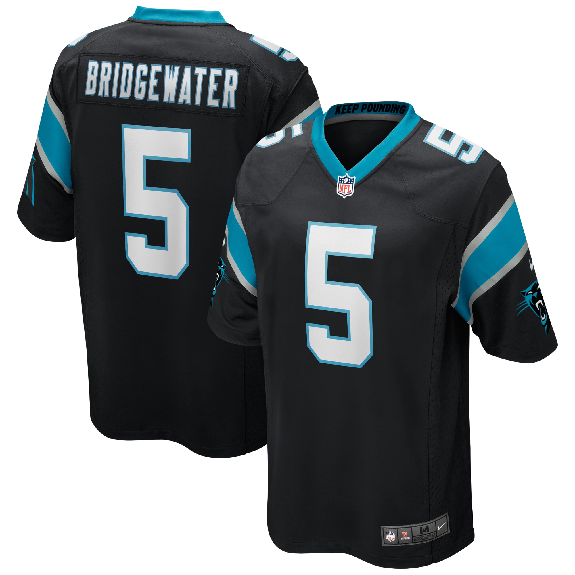 Men's Carolina Panthers Teddy Bridgewater Black Game Player Jersey