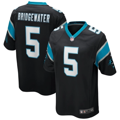 Men's Carolina Panthers Teddy Bridgewater Black Game Player Jersey 01