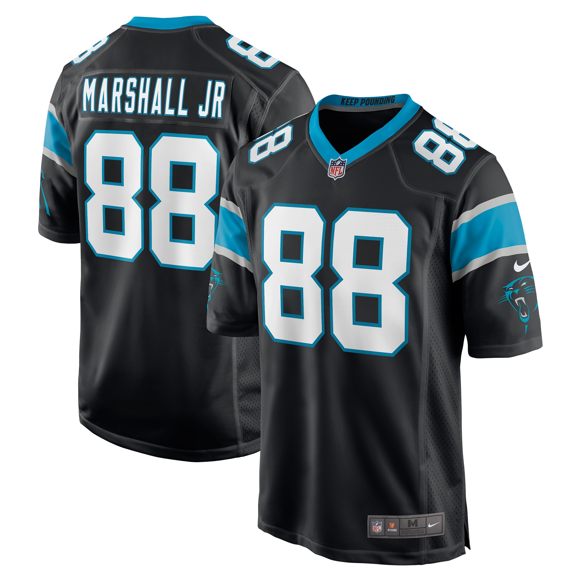 Men's Carolina Panthers Terrace Marshall Jr. Black 2021 NFL Draft Pick Player Game Jersey