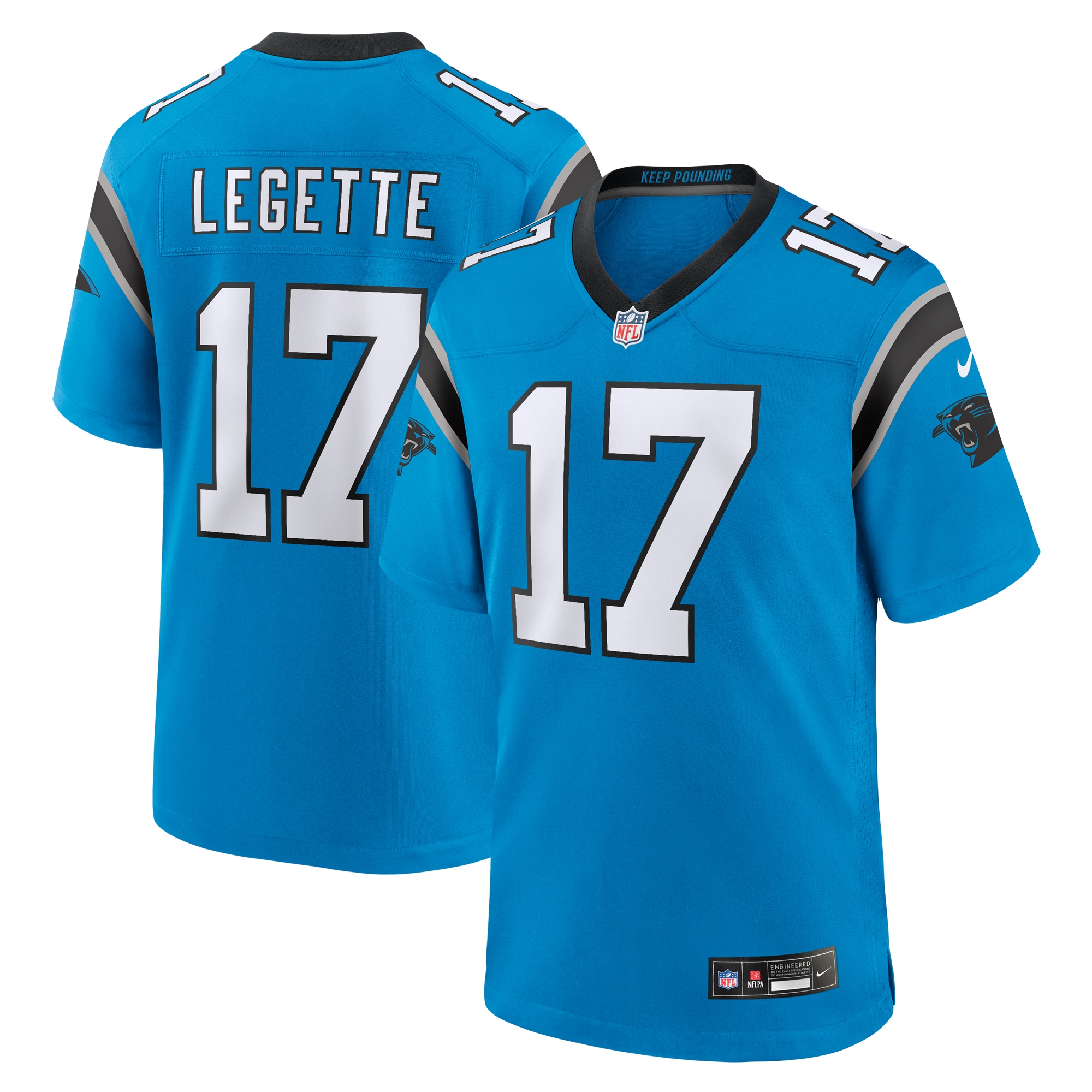 Men's Carolina Panthers Xavier Legette Blue Alternate Game Jersey
