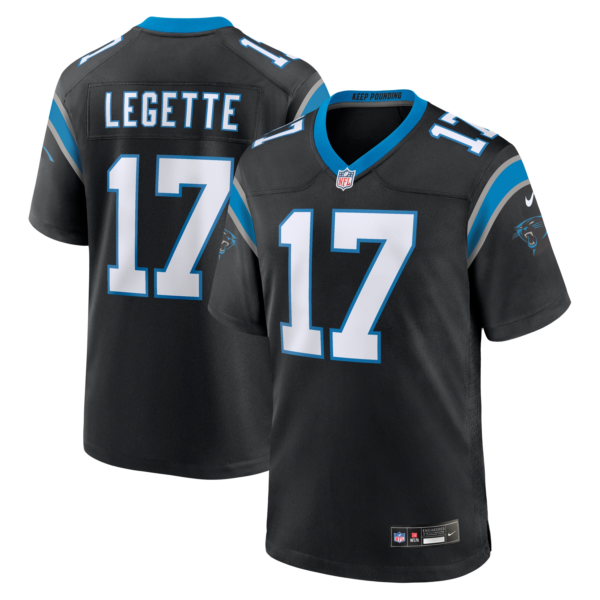 Men's Carolina Panthers Xavier Legette Black 2024 NFL First Round Pick Game Player Jersey
