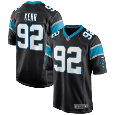 Men's Carolina Panthers Zach Kerr Black Game Jersey 01