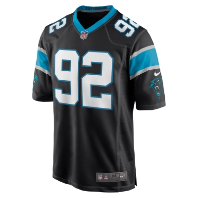 Men's Carolina Panthers Zach Kerr Black Game Jersey 02