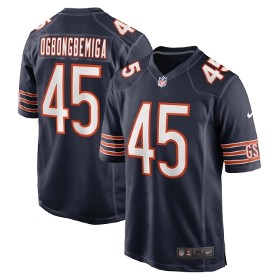 Men's Chicago Bears Amen Ogbongbemiga Navy Game Jersey 01