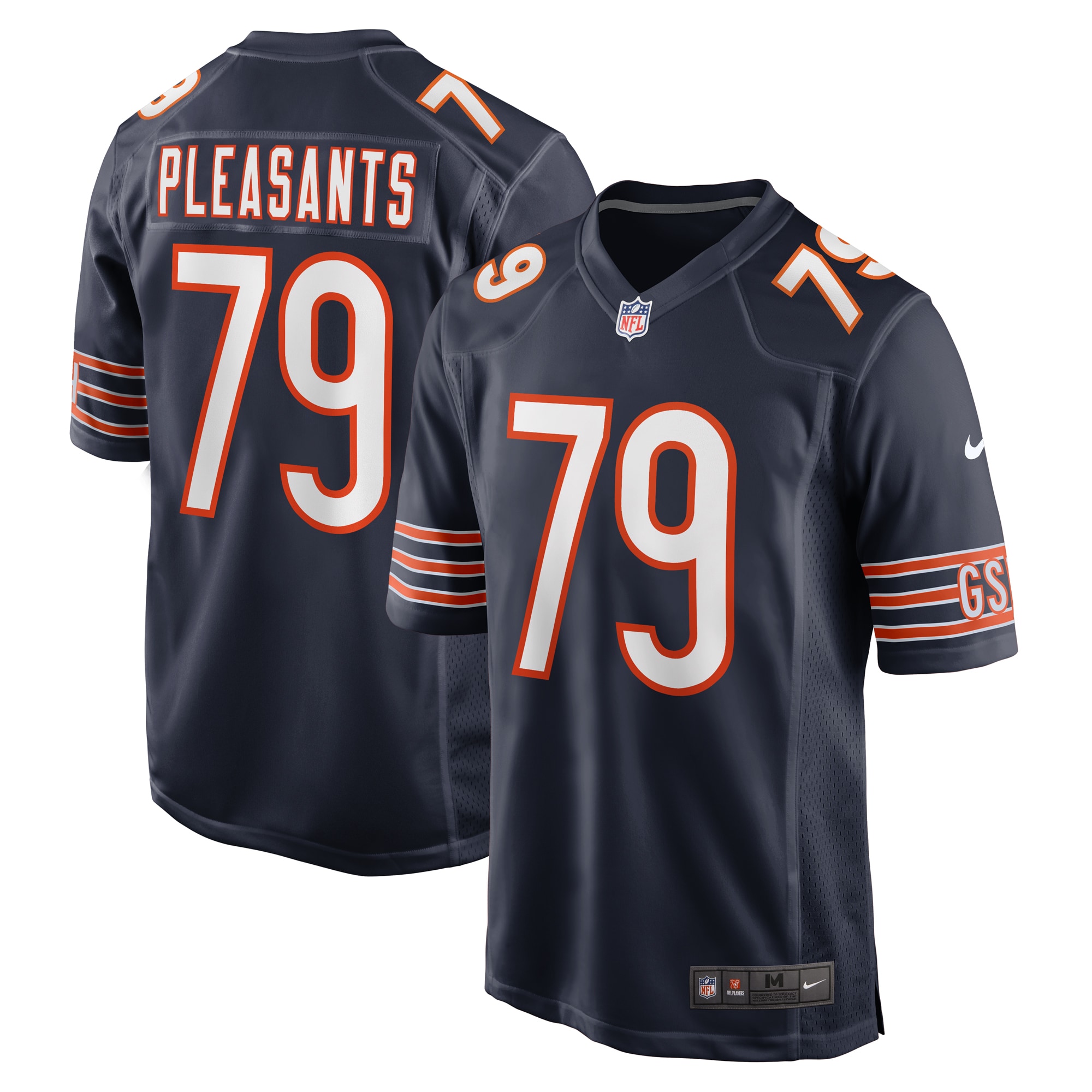 Men's Chicago Bears Austen Pleasants Navy Game Jersey