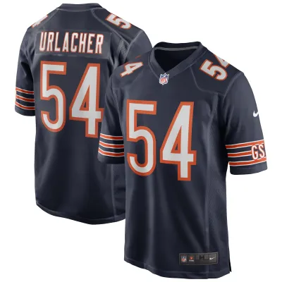 Men's Chicago Bears Brian Urlacher Navy Game Retired Player Jersey 01