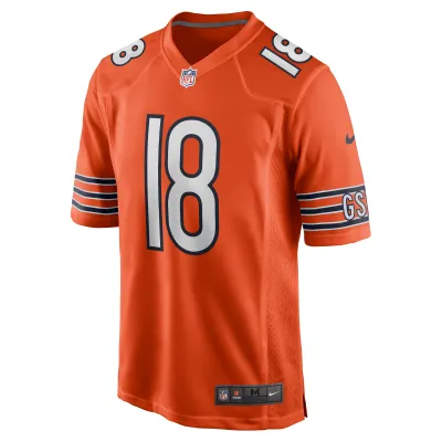 Men's Chicago Bears Caleb Williams Orange Alternate 2024 NFL Draft First Round Pick Player Game Jersey 02