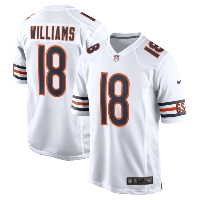 Men's Chicago Bears Caleb Williams White 2024 NFL Draft First Round Pick Player Game Jersey 01