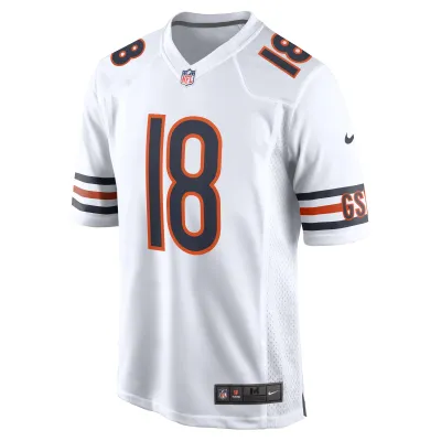 Men's Chicago Bears Caleb Williams White 2024 NFL Draft First Round Pick Player Game Jersey 02