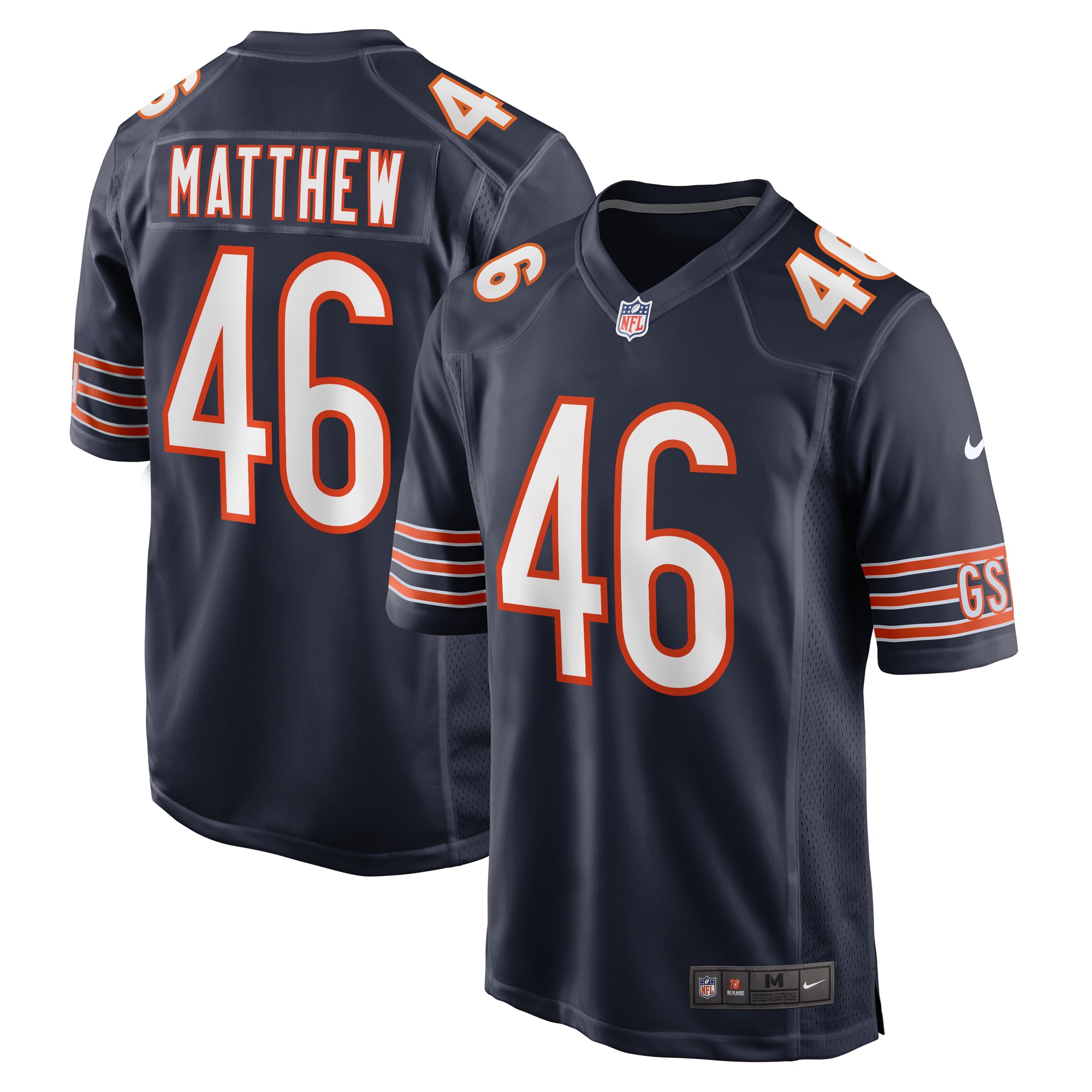 Men's Chicago Bears Christian Matthew Navy Game Jersey