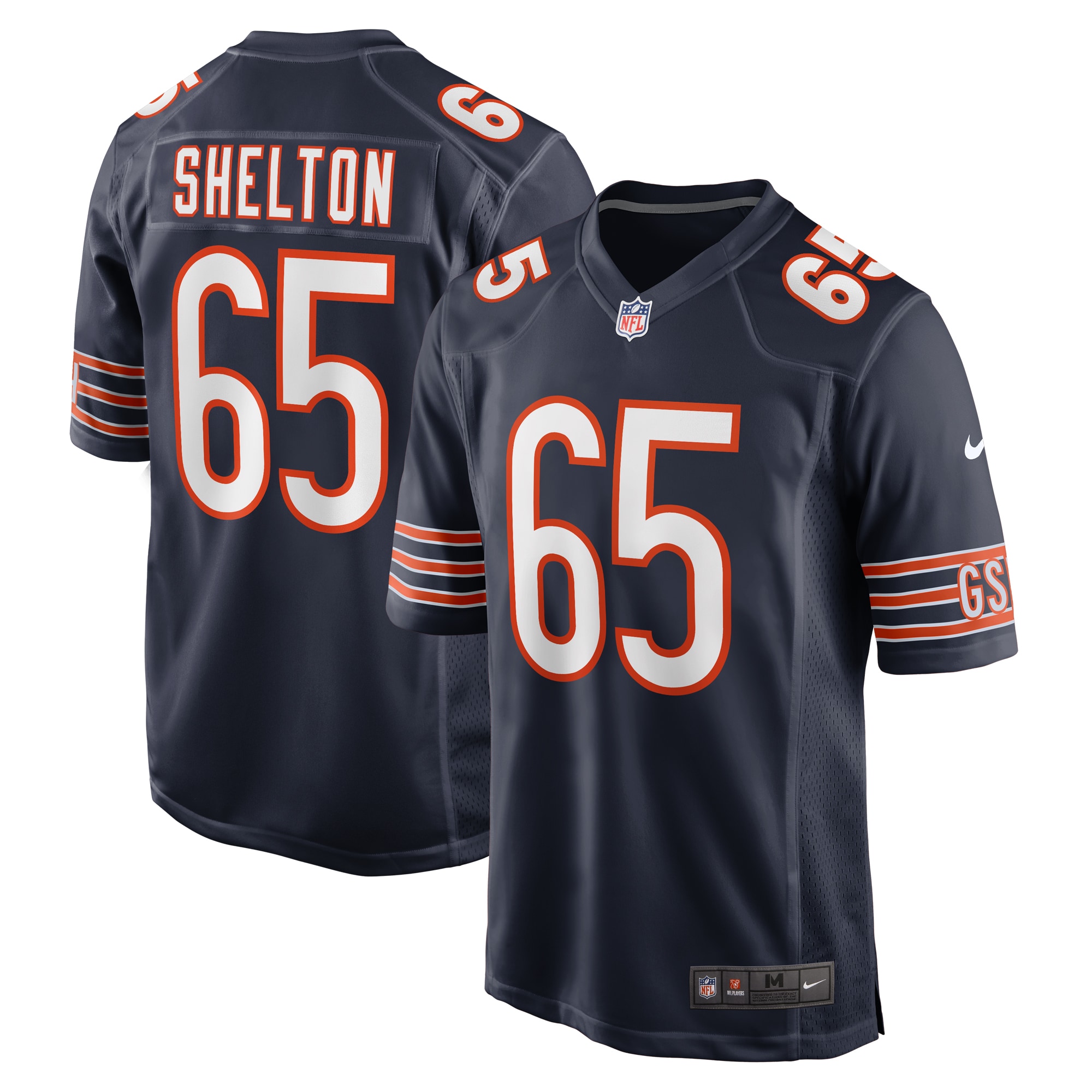 Men's Chicago Bears Coleman Shelton Navy Game Jersey