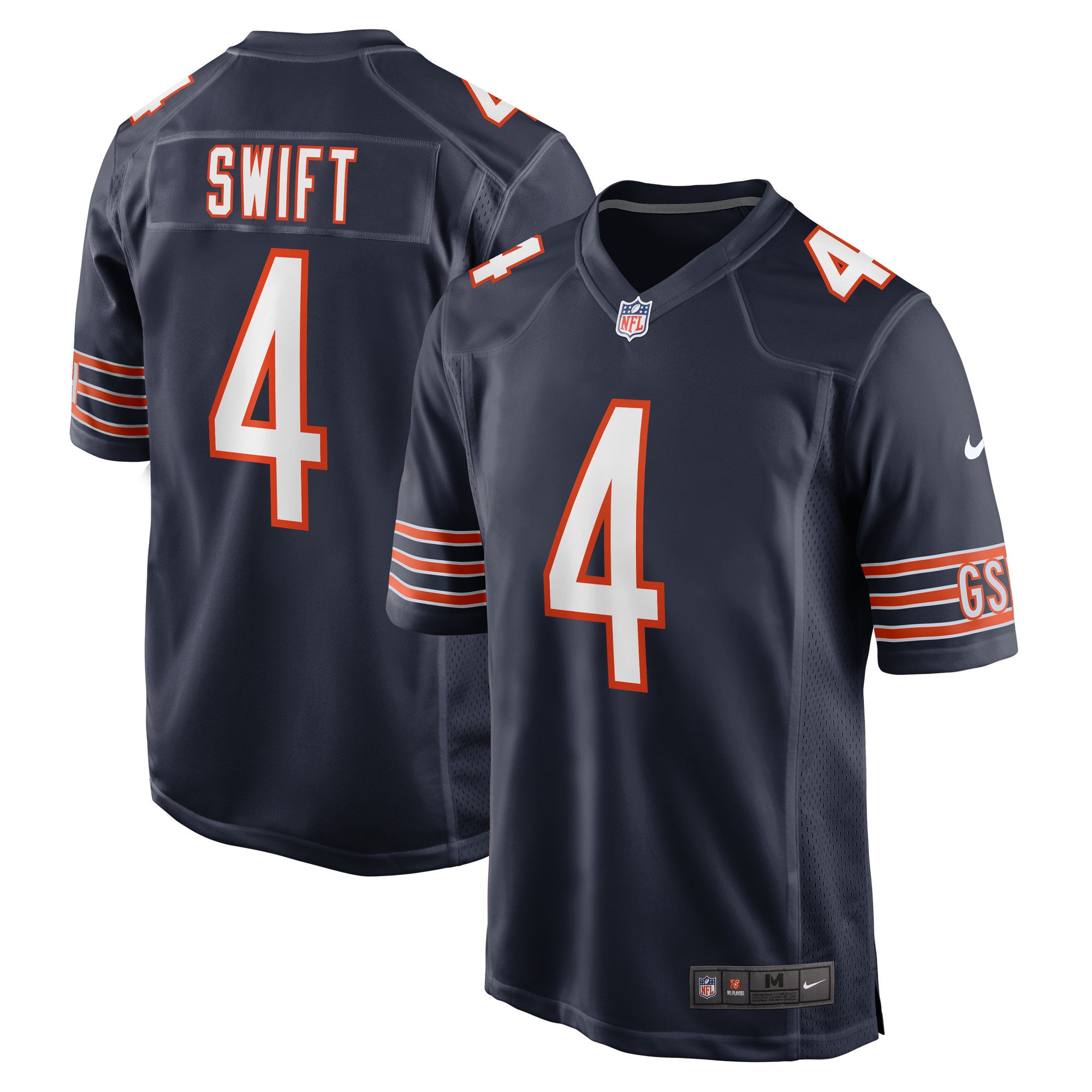 Men's Chicago Bears D'Andre Swift Navy Game Jersey