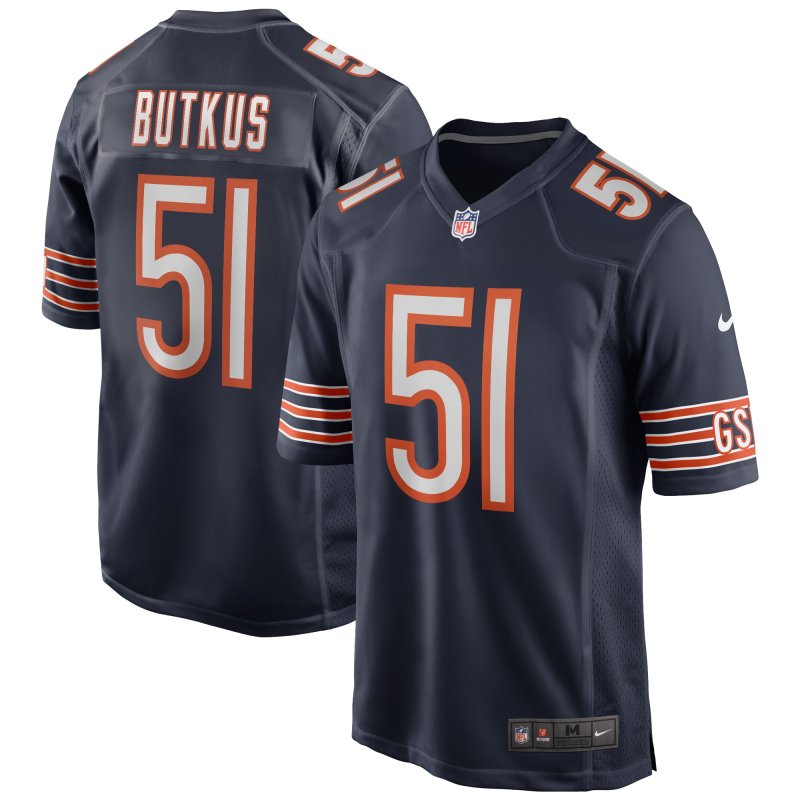Men's Chicago Bears Dick Butkus Navy Game Retired Player Jersey