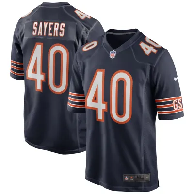 Men's Chicago Bears Gale Sayers Navy Game Retired Player Jersey 01