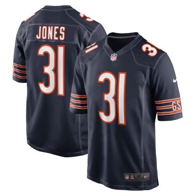Men's Chicago Bears Jaylon Jones Navy Game Player Jersey 01