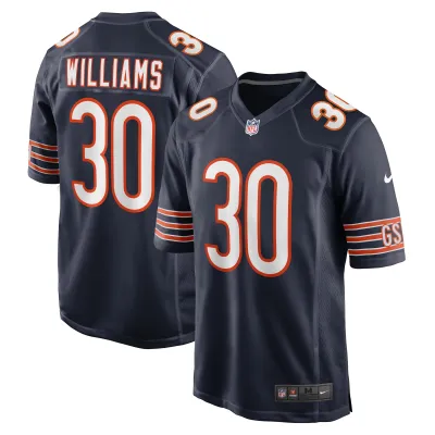 Men's Chicago Bears Joejuan Williams Navy Game Jersey 01